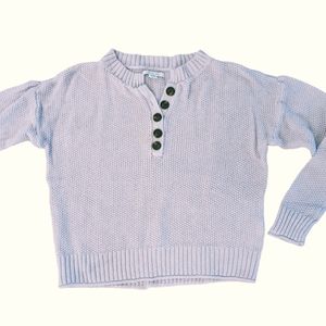 American Eagle Knit Sweater Ribbed Neck and Hem Lt Purple Sz S